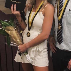 White tie front dress